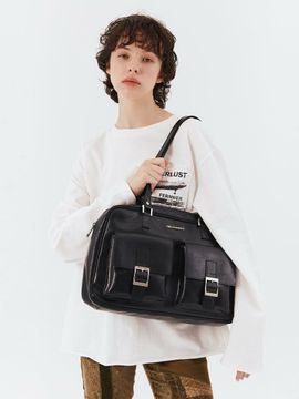 FILLINTHEBLANK Trapezoid PK Shoulder Bag (Black)