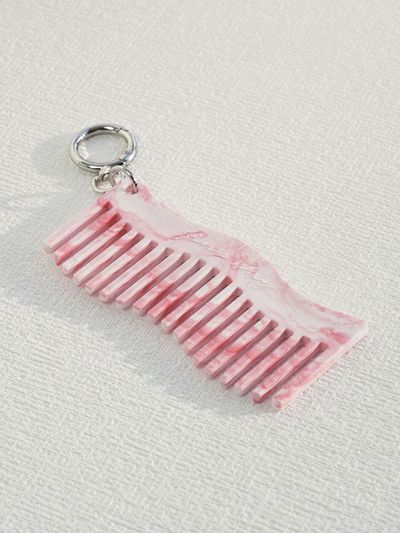 Fine Bay Recycled Wave Mini Comb Keyring [Pink]