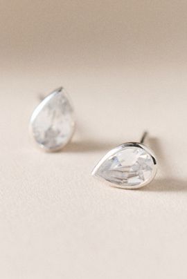 Fine Diamonds by Anthropologie Bezel Pear-Cut Diamond Stud Earrings