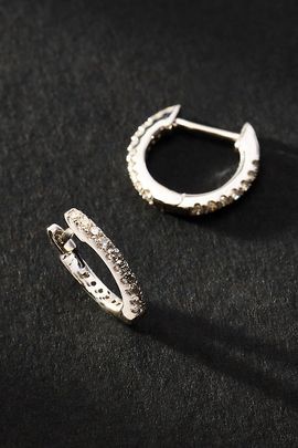 Fine Diamonds by Anthropologie By Anthropologie Fine Diamond Hoop Earrings