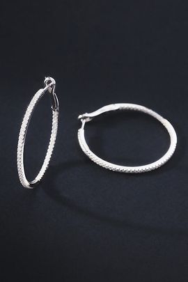 Fine Diamonds by Anthropologie By Anthropologie Fine Diamond Large Hoop Earrings