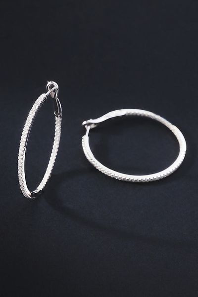 Fine Diamonds by Anthropologie By Anthropologie Fine Diamond Large Hoop Earrings