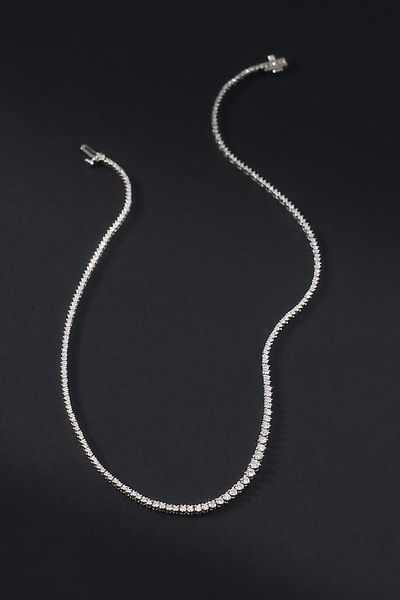 Fine Diamonds by Anthropologie By Anthropologie Fine Graduated Diamond Tennis Necklace