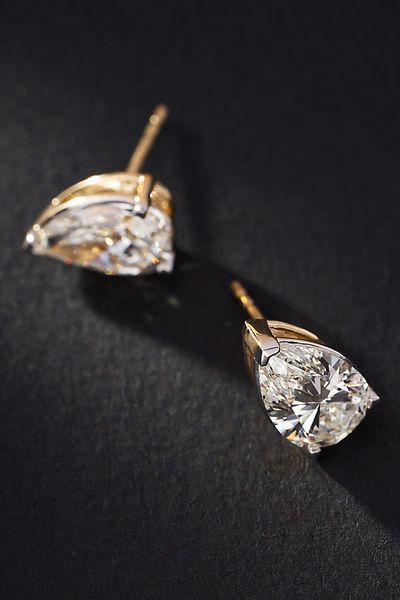 Fine Diamonds by Anthropologie By Anthropologie Fine Pear-Cut 4ct Diamond Earrings