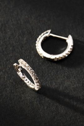 Fine Diamonds by Anthropologie Diamond Hoop Earrings