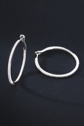 Fine Diamonds by Anthropologie Diamond Large Hoop Earrings