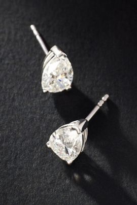 Fine Diamonds by Anthropologie Pear-Cut 2ct Diamond Post Earrings