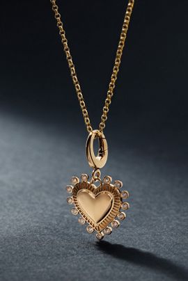 Fine Diamonds by Anthropologie Solid Gold Diamond Heart Charm