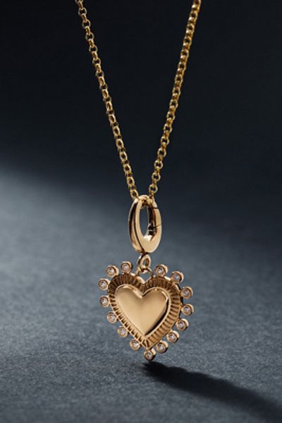 Fine Diamonds by Anthropologie Solid Gold Diamond Heart Charm