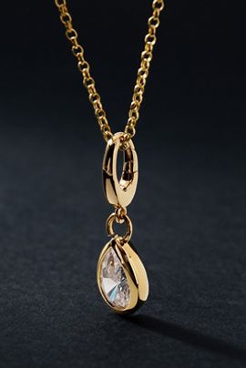 Fine Diamonds by Anthropologie Solid Gold Diamond Teardrop Charm