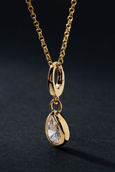 Fine Diamonds by Anthropologie Solid Gold Diamond Teardrop Charm