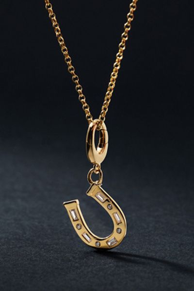 Fine Diamonds by Anthropologie Solid Gold Horseshoe Diamond Charm
