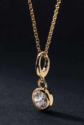 Fine Diamonds by Anthropologie Solid Gold Round Diamond Drop Charm
