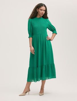 Finery London Finery London Amelia 3/4 Sleeve Chiffon Midi Dress