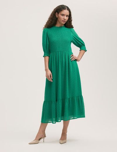 Finery London Finery London Amelia 3/4 Sleeve Chiffon Midi Dress