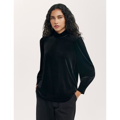 Finery London Finery London Clementine Velvet High Neck Top