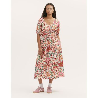 Finery London Finery London Estee Floral Crepe Midi Smock Dress