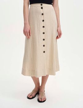 Finery London Finery London Frances Stripe Button Through Midi Skirt