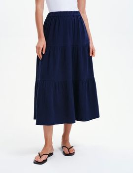Finery London Finery London Harriet Cotton Cheesecloth Midi Skirt