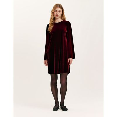 Finery London Finery London Hattie Velvet Round Neck Short Dress