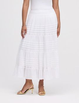 Finery London Finery London Imani Cotton Tiered Midi Skirt