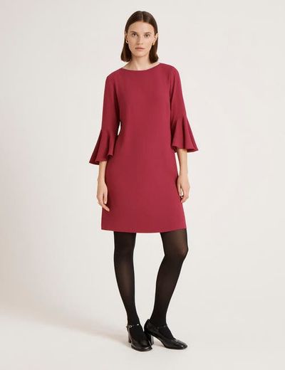 Finery London Finery London Izzy Rich Crepe Long Sleeve Short Dress
