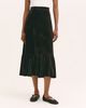 Finery London Finery London Joline Velvet Tiered Midi Skirt - 1