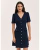 Finery London Finery London Lucille Crepe Button Front Mini Dress - 1