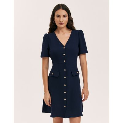 Finery London Finery London Lucille Crepe Button Front Mini Dress