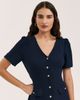 Finery London Finery London Lucille Crepe Button Front Mini Dress - 2