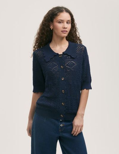 Finery London Finery London Marlowe Short Sleeve Crochet Cardigan