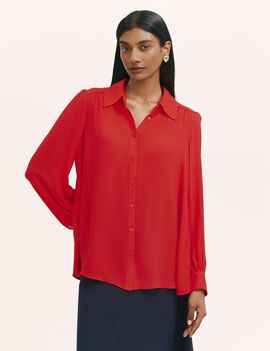 Finery London Finery London Melina Chiffon Button Down Blouse