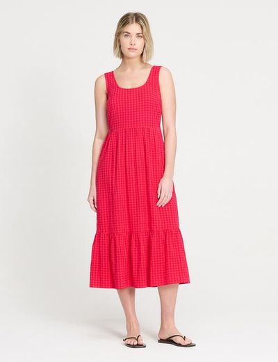Finery London Finery London Petite Cara Gingham Seersucker Dress