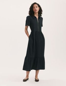 Finery London Finery London Tania Linen Blend Midi Shirt Dress