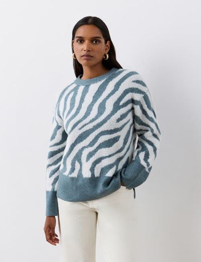 Finery London Finery London Tully Animal Print Knitted Sweater