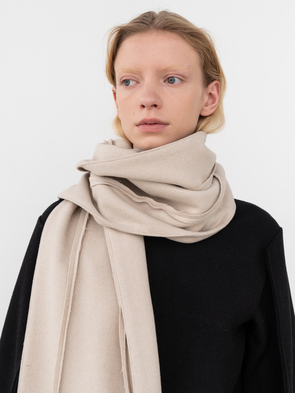 FINNLEE Wool Long Scarf Creme
