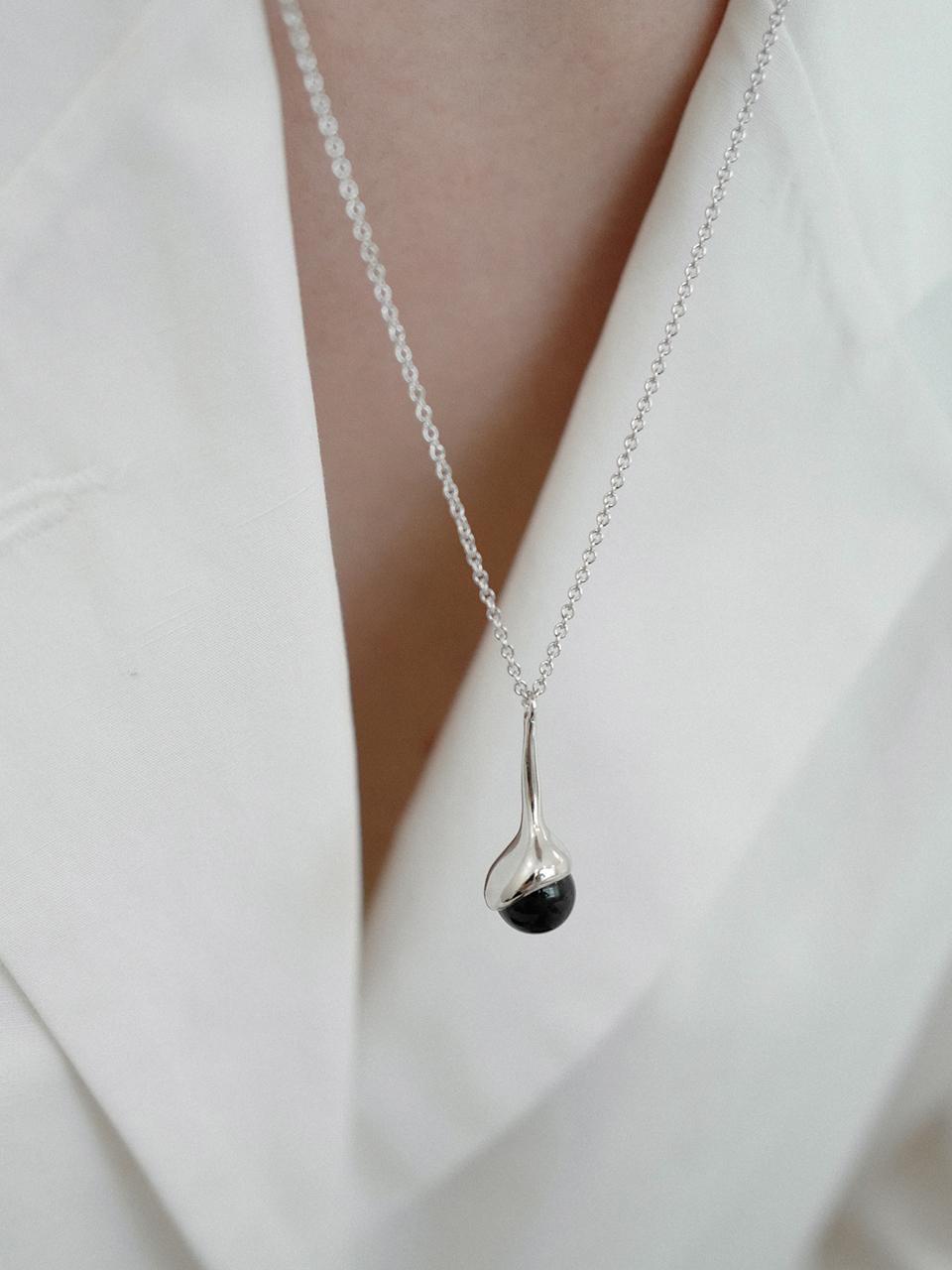 fiore Handcrafted Sterling Silver Stone Bud Necklace
