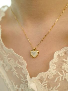 fiore Mother-of-Pearl Sterling Silver Heart Wing Necklace