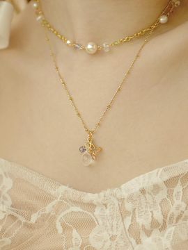 fiore Pastel Crystal Sterling Silver Necklace