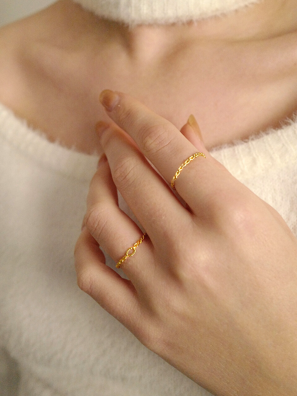 fiore Pretzel Chain Ring