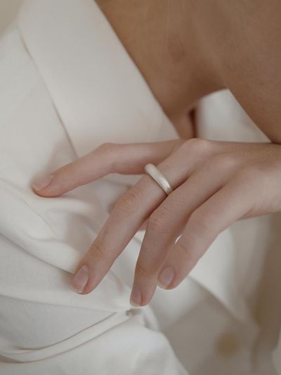 fiore Sterling Silver Embossed Texture Ring