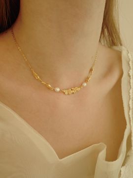 fiore Sterling Silver Freshwater Pearl Choker [Pink]