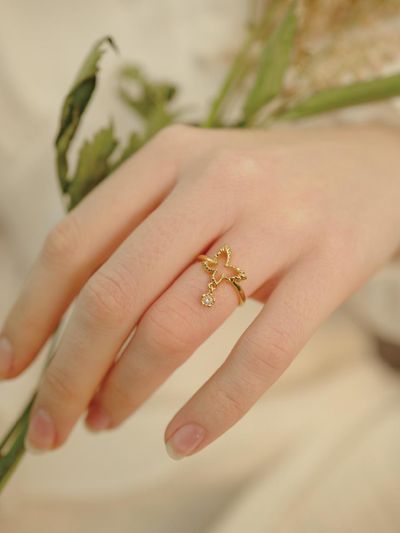 fiore Sterling Silver Handmade Fleur Wing Ring