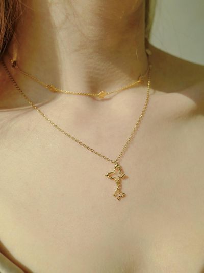 fiore Sterling Silver Mini Fleur Wing Necklace