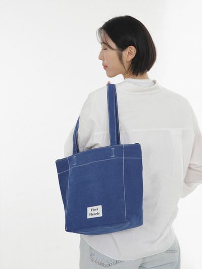 Fiori Fleurir Brisa Canvas Shoulder Bag_Blue