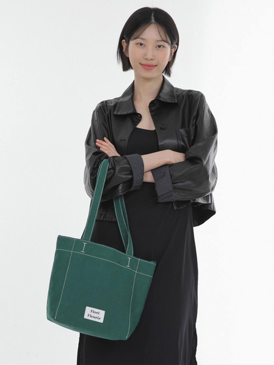 Fiori Fleurir Brisa Canvas Shoulder Bag_Green