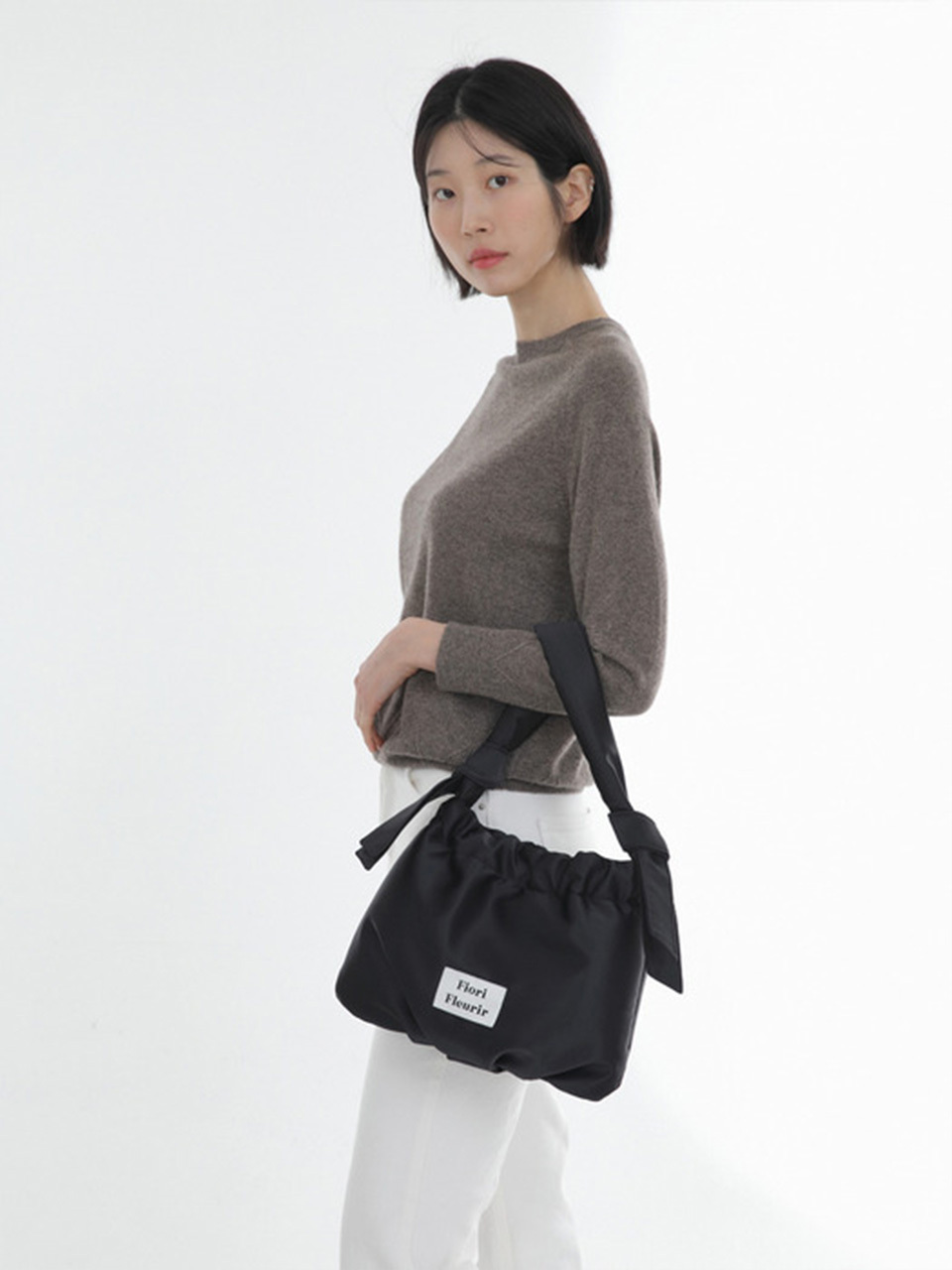 Fiori Fleurir Lottie tote Shoulder Bag _Black