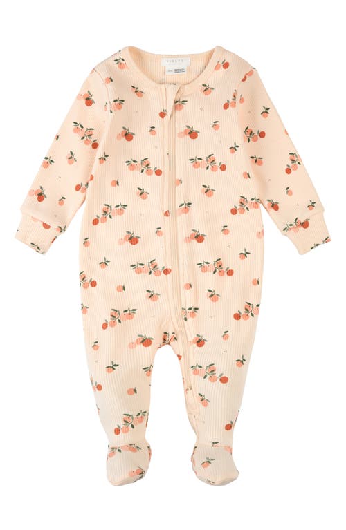 FIRSTS by Petit Lem FIRSTS by Petit Lem Argumes Print Cotton Rib One-Piece Footed Pajamas