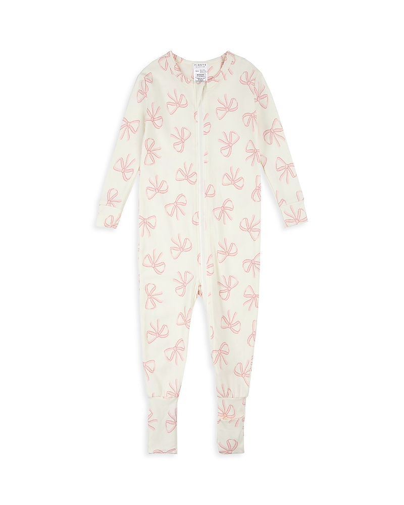 Firsts By Petit Lem Firsts by petit lem Girls' Bows Print Convertible Sleeper Jumpsuit