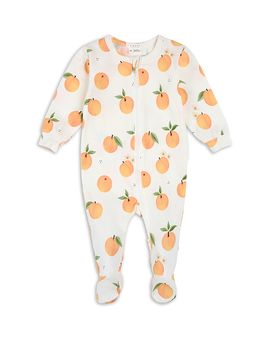Firsts By Petit Lem Firsts by petit lem Girls' Peach Print Sleeper Footie